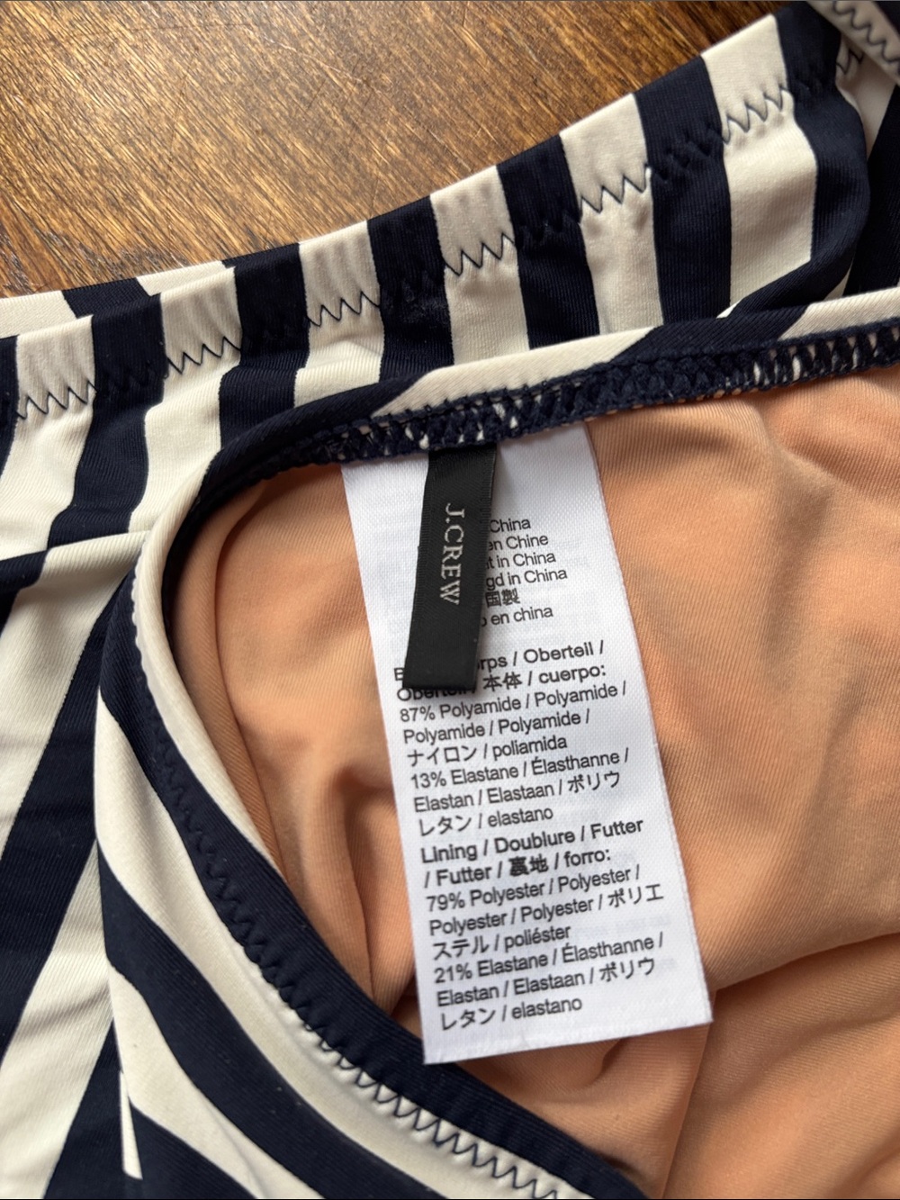 J. Crew cutout one-piece swimsuit in navy stripe - Picture 5 of 6